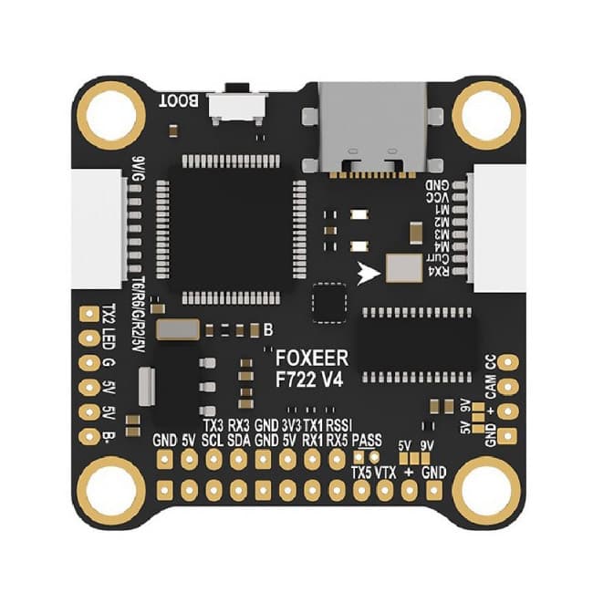 Полётный контроллер Foxeer F722 V4 Flight Controller X8 DJI Type-C Полётный контроллер Foxeer F722 V4 Flight Controller X8 DJI Type-C