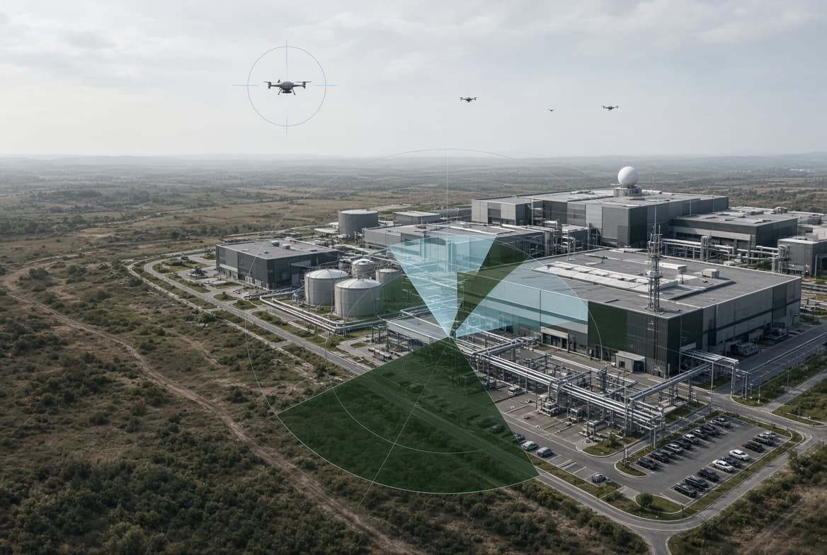 Система обнаружения БПЛА на промышленном объекте: РЛС, RF и EO/IR